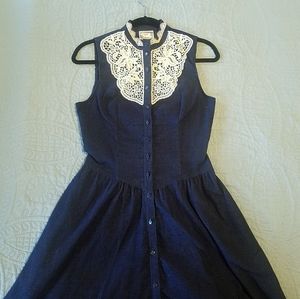 Vintage corduroy sleeveless Gunne Sax dress coat